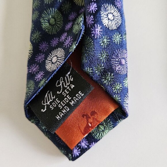 Simon Carter London Handmade Floral Theme Embroidery Silk Tie W3.5 in L 58.5 in - Picture 10 of 15